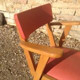 Paire de fauteuils sièges vintages rouge