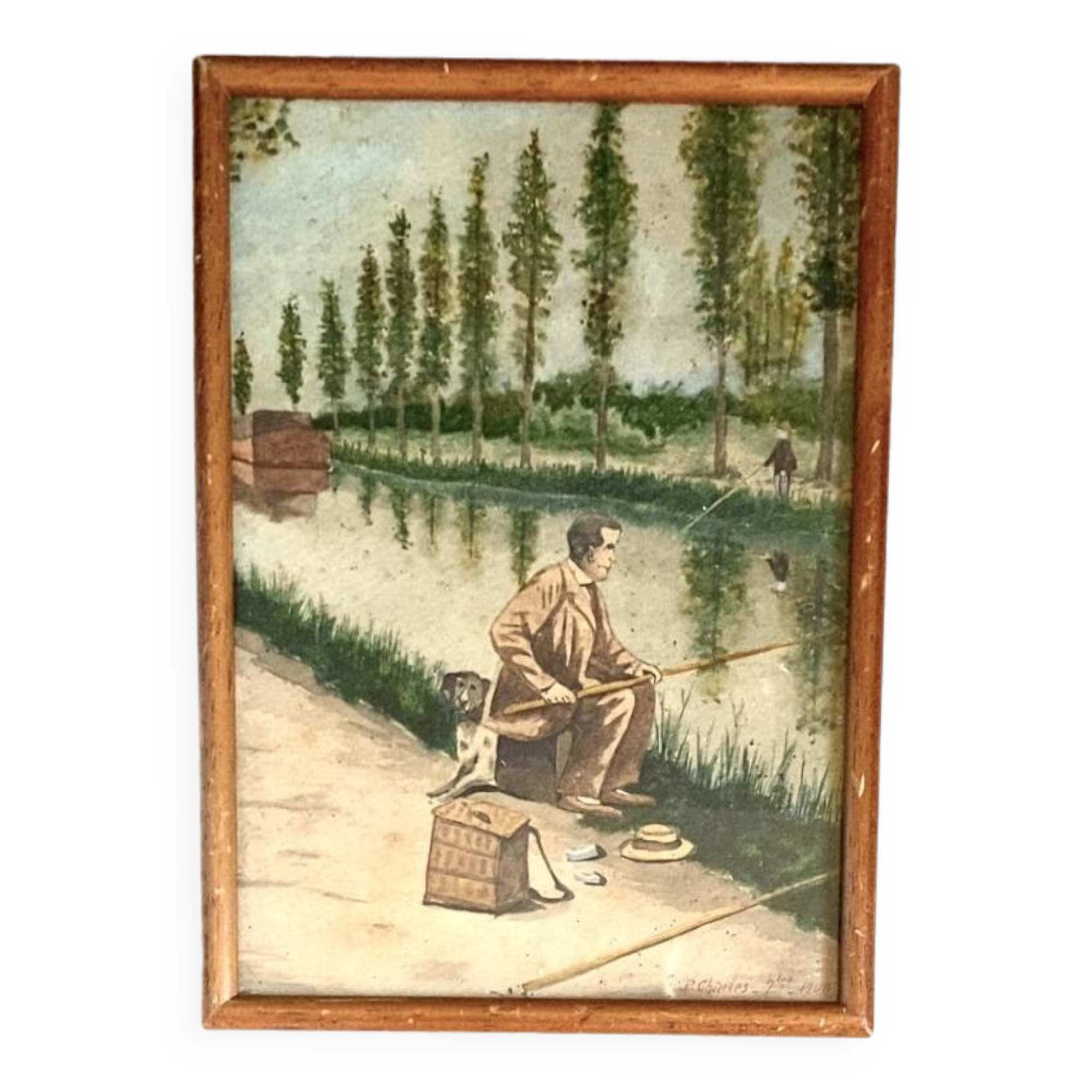 Painting from the 1900s, glass frame