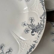 6 Flat Plates Terre de Fer Longwy Model Lorrain