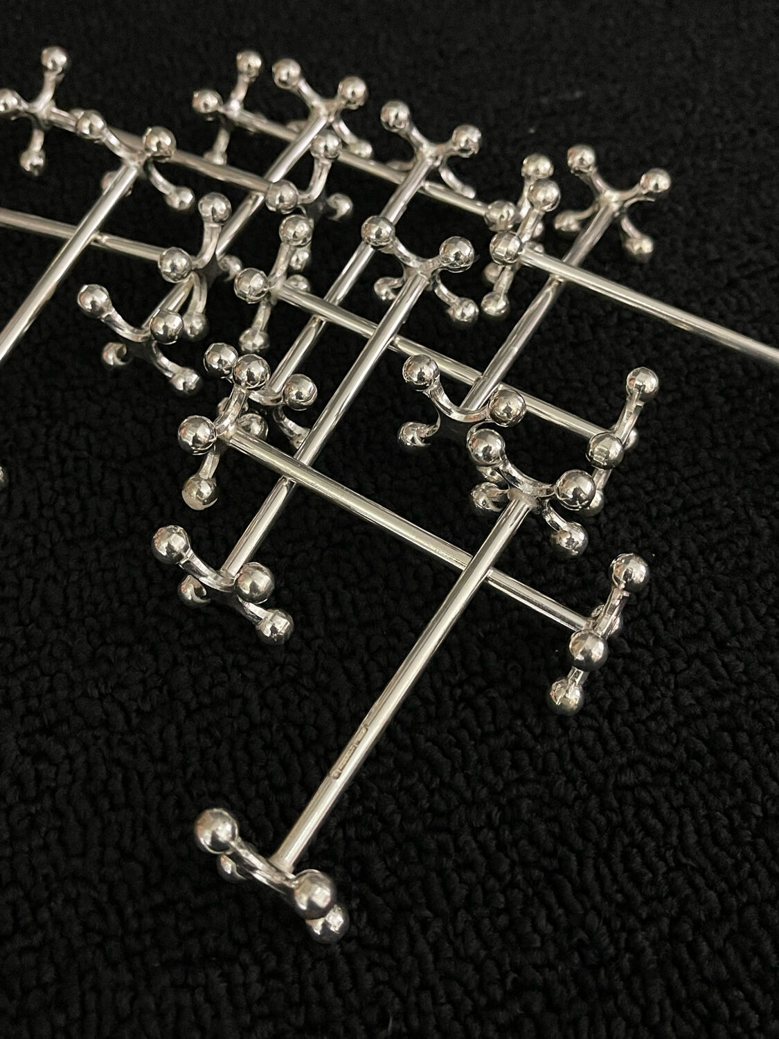 Christofle 12 holder knives balls model atomium very good condition ref CH10PC