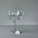 Brutalist double candle holder in ice glass Pukeberg Sweden – 1970