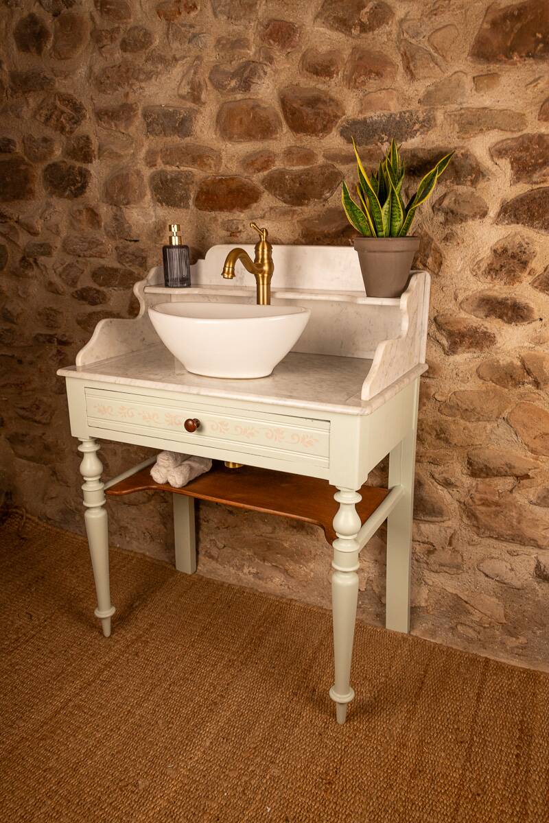 Antique sage green washstand