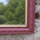 Vintage wall mirror in carved wood, burgundy and gold – Art Deco style – H4