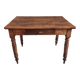 Table française ancienne en noyer – Table de cuisine ou bureau du XIXe siècle avec tiroir (100 × 64 × 74 cm)