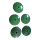 Set of 5 old green metal / industrial style pendant lamps