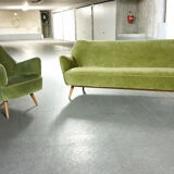 Sofa sofa year 50/60 organic iced green style Kurt Ostervig Organic Sofa