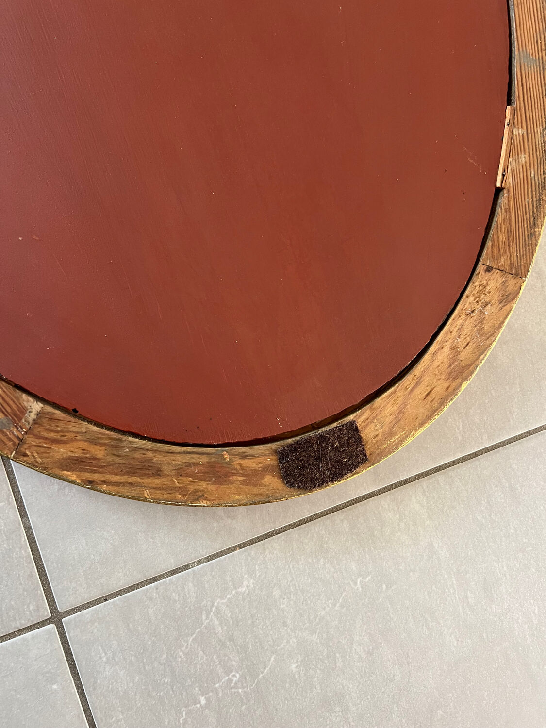 Vintage oval gold mirror