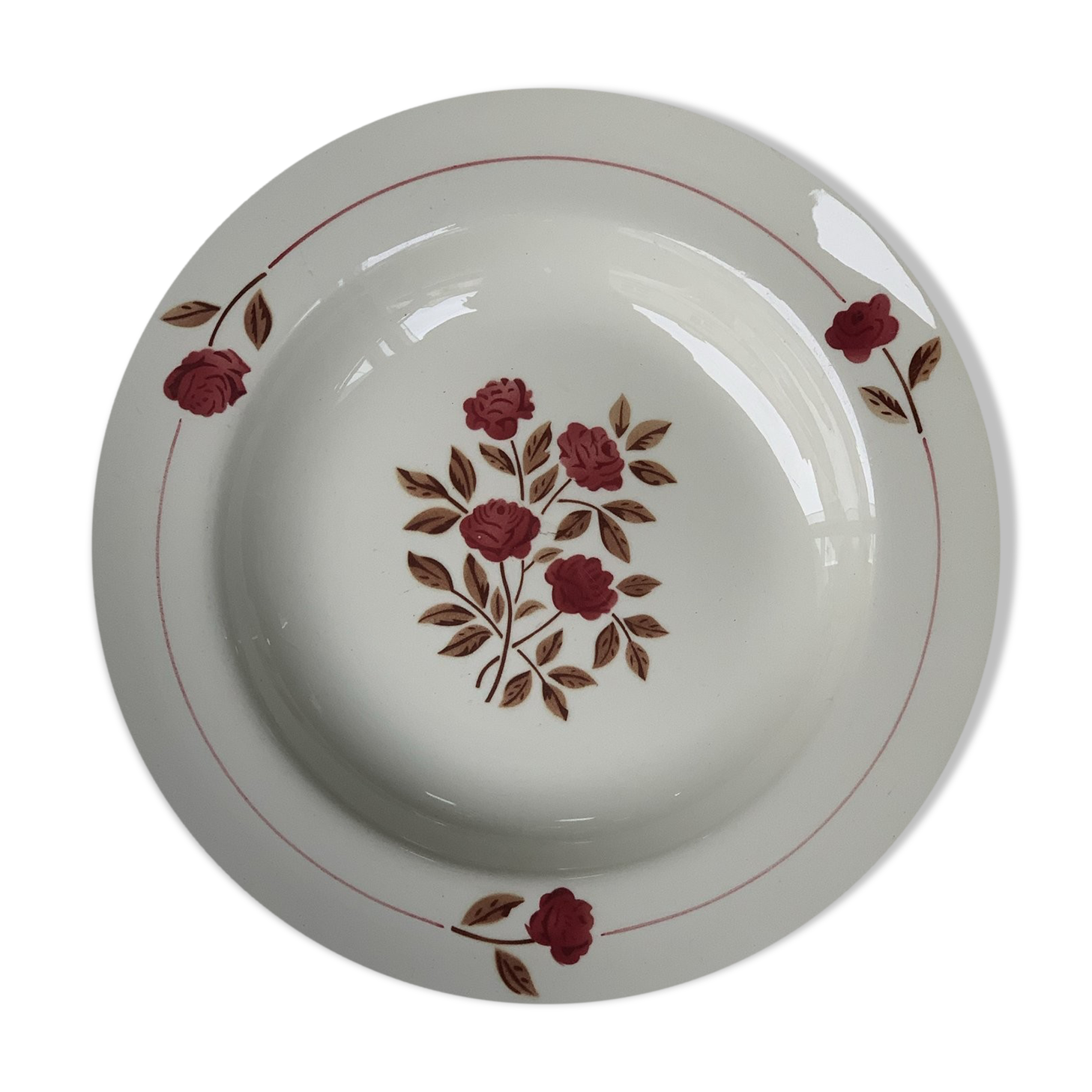 Assiette creuse en faïence HBCM modèle Martine