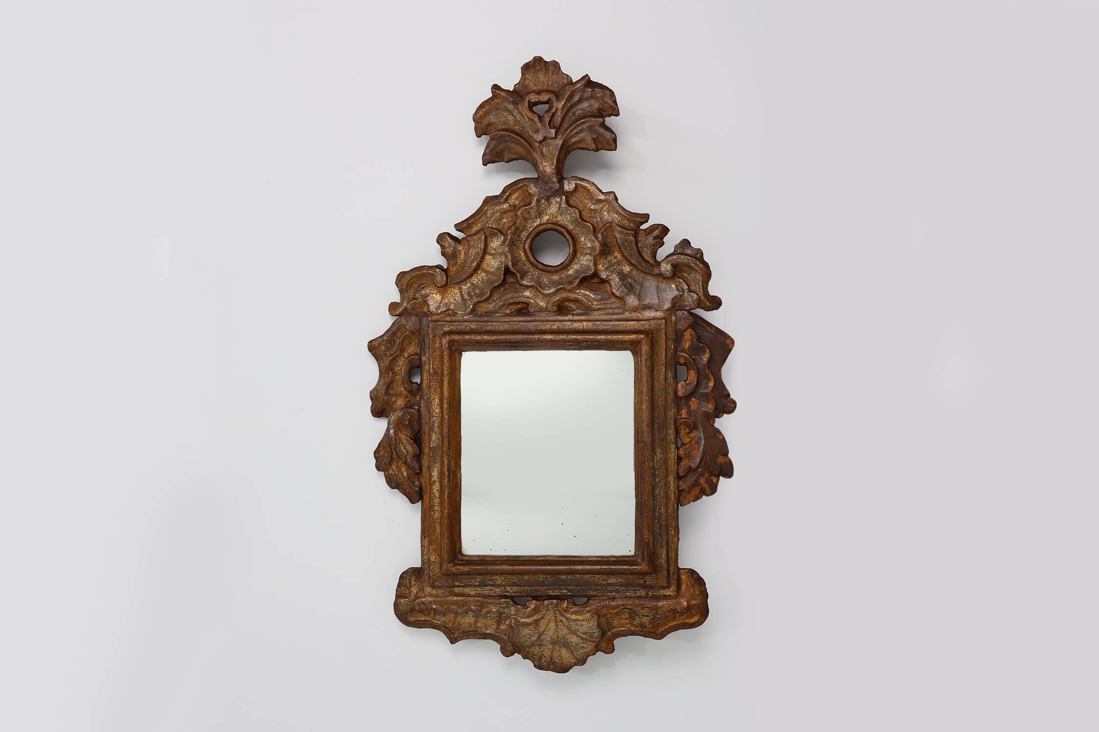 Italian Renaissance–Baroque Carved Wood Mirror, 17th Century