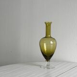 Vintage yellow glass soliflore vase