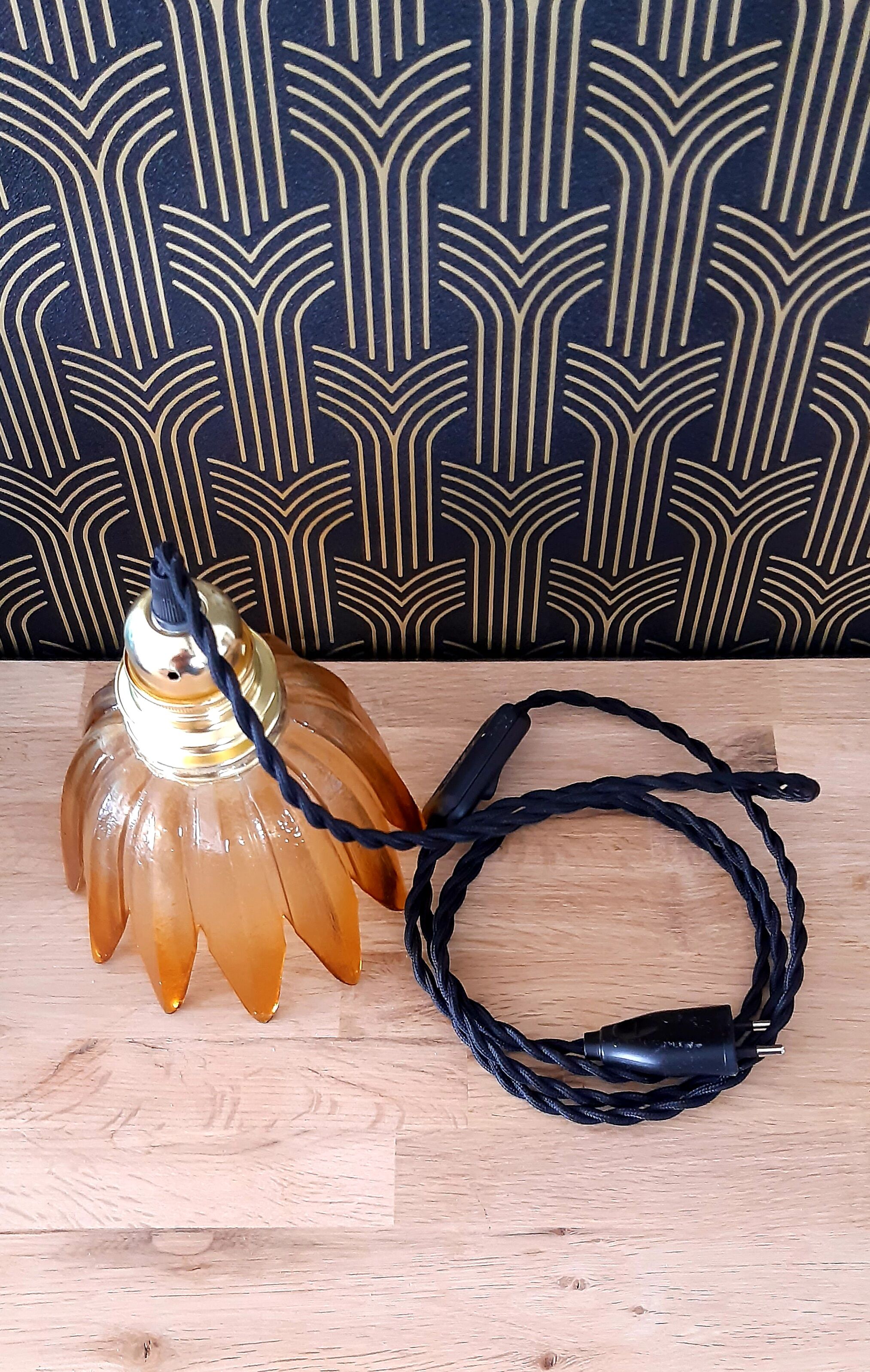 Amber vintage hand lamp