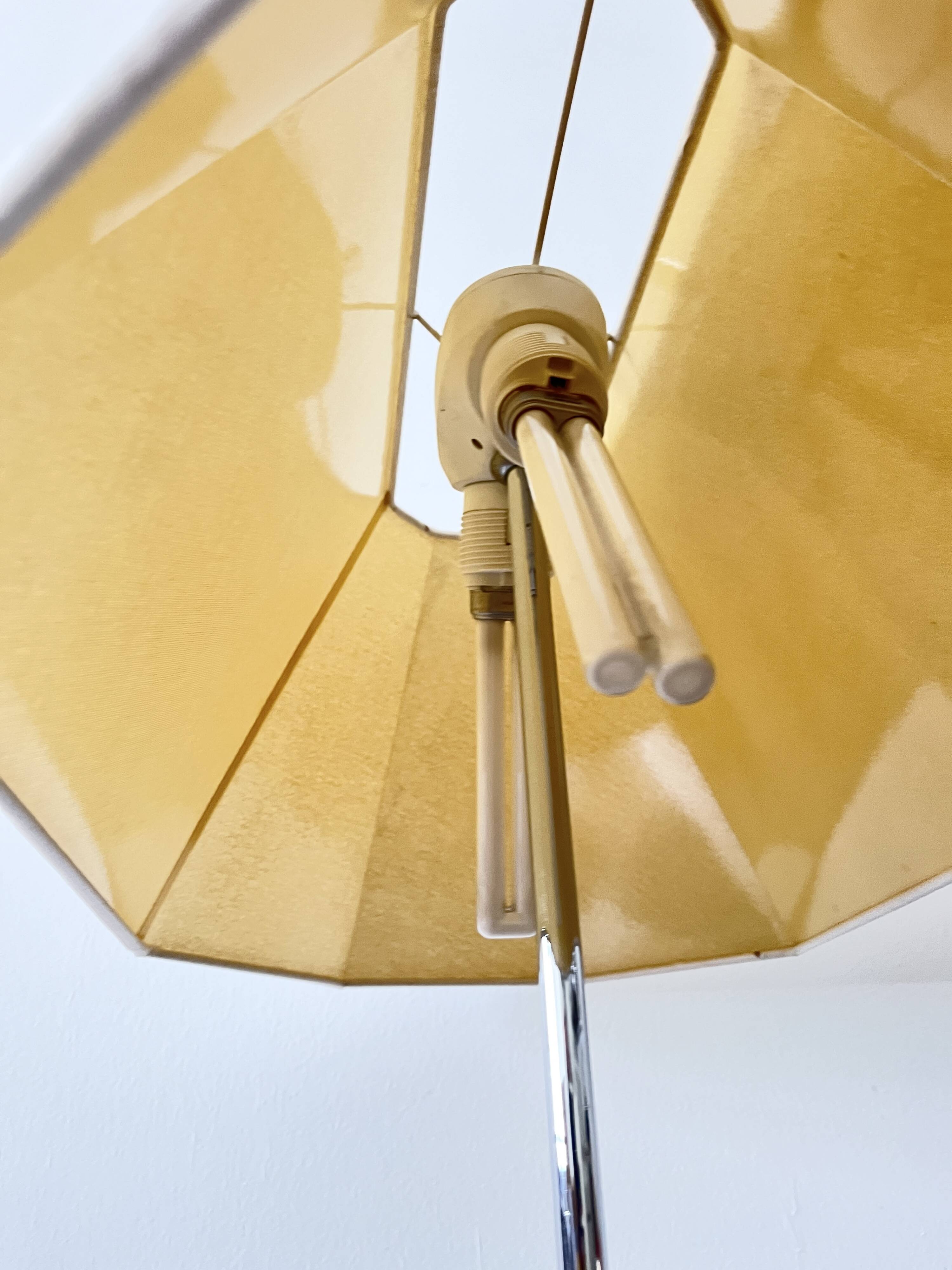 Vintage Postmodern Table Lamp, 4 Light Metal Lamp with Chrome Details, ´80