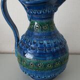 Bitossi Blue and Green Pitcher 26 cm Italy