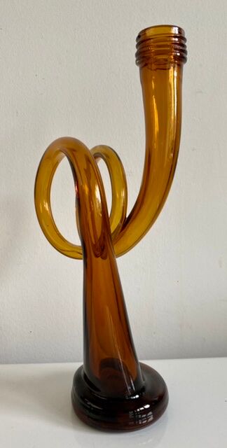 Amber glass vase
