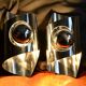 Paire d'appliques chrome space âge années 70