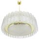 1 of 2 glass tube chandeliers by Doria with brass surround, Germany, 1960s