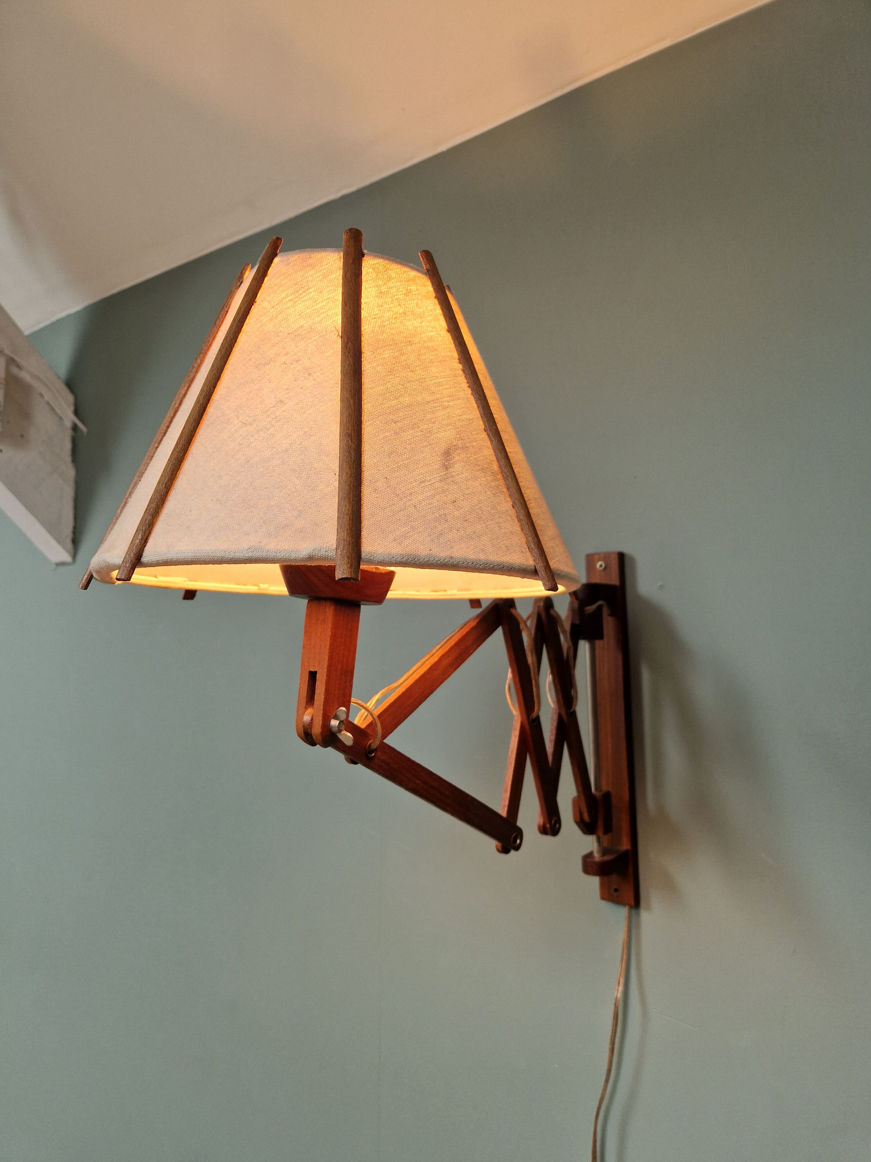 Scandinavian scissors wall lamp, 60s