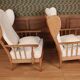 Pair of armchairs with ears of the 50s in oak
