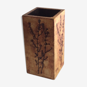 Vallauris sandstone vase Decor Herbier by Leduc