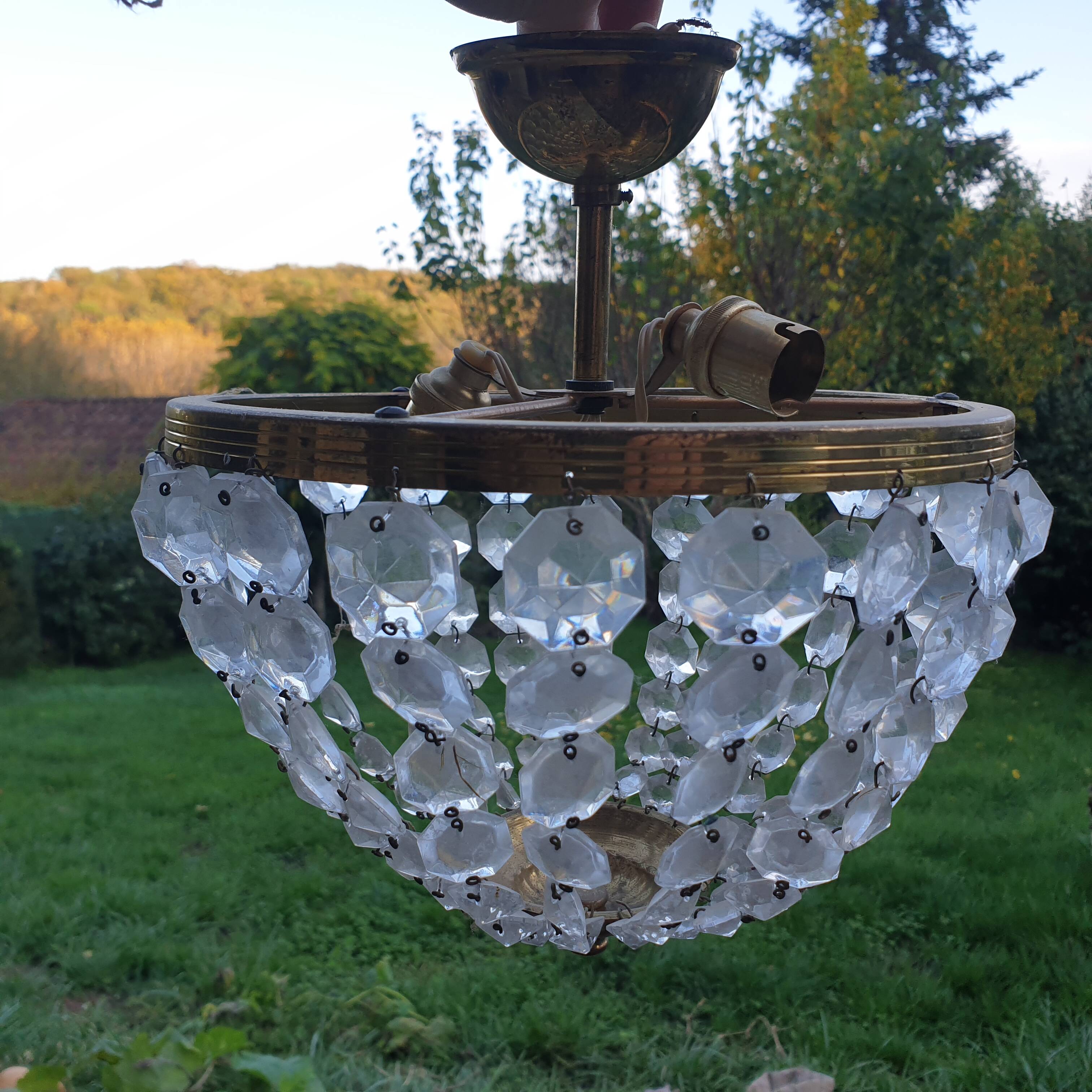 Petit lustre à pampilles - xxème