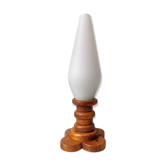 Wooden table lamp with glass chalice, 1970