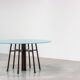 German avant-garde geometric round dining table 1980