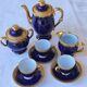 Blue and gold coffee service - Limoges porcelain
