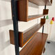 Wall shelf in wood, suspended furniture, French design from the 60s, vintage.