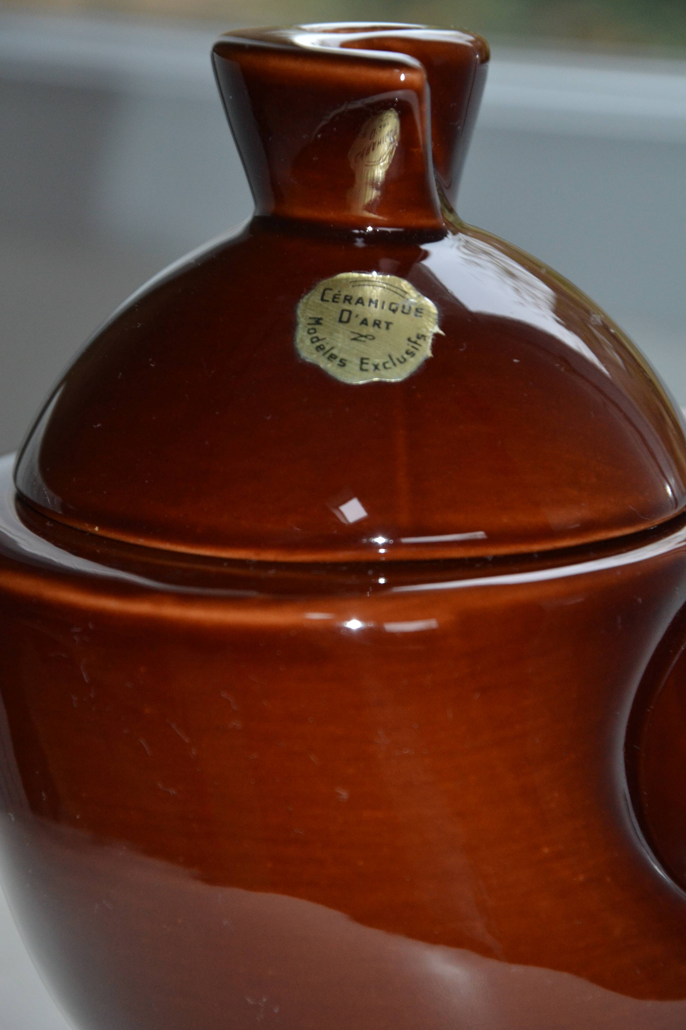 Brown ceramic pot