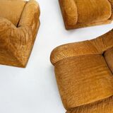 Set of 4 Modular Italian Lounge Chairs 1970s