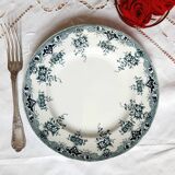 Old flat plates mismatched in iron earth accompanied by a serving dish