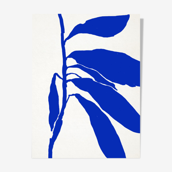 Botanical illustration in blue, 50x70cm