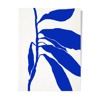 Botanical illustration in blue, 50x70cm