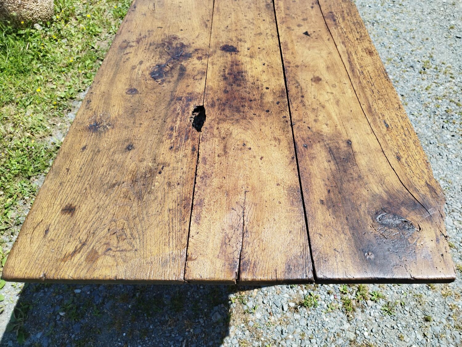 Large rustic farmhouse table bobbin legs