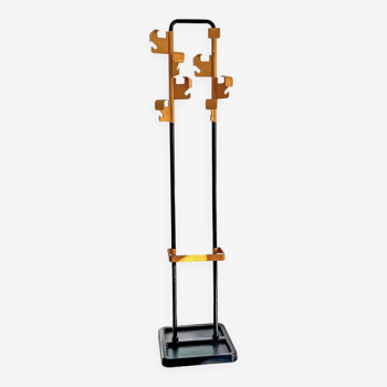 Yellow Space Age Coat Rack by Jean-Pierre Vitrac for Manade, 1970s