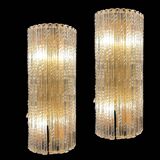Extra Large Murano Glass Brass Sconces Set of 2