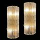 Lot de 2 appliques extra larges en verre de Murano et laiton