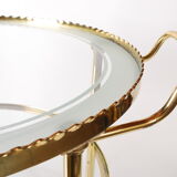 Mid century polished brass serving drinks trolley, 1930's cocktail bar cart