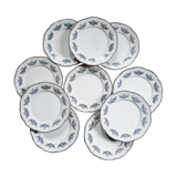 Lot 10 assiettes plates Badonviller modèle Richelieu