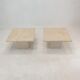 Set de 2 tables basses ou d’appoint en travertin italien, années 1980