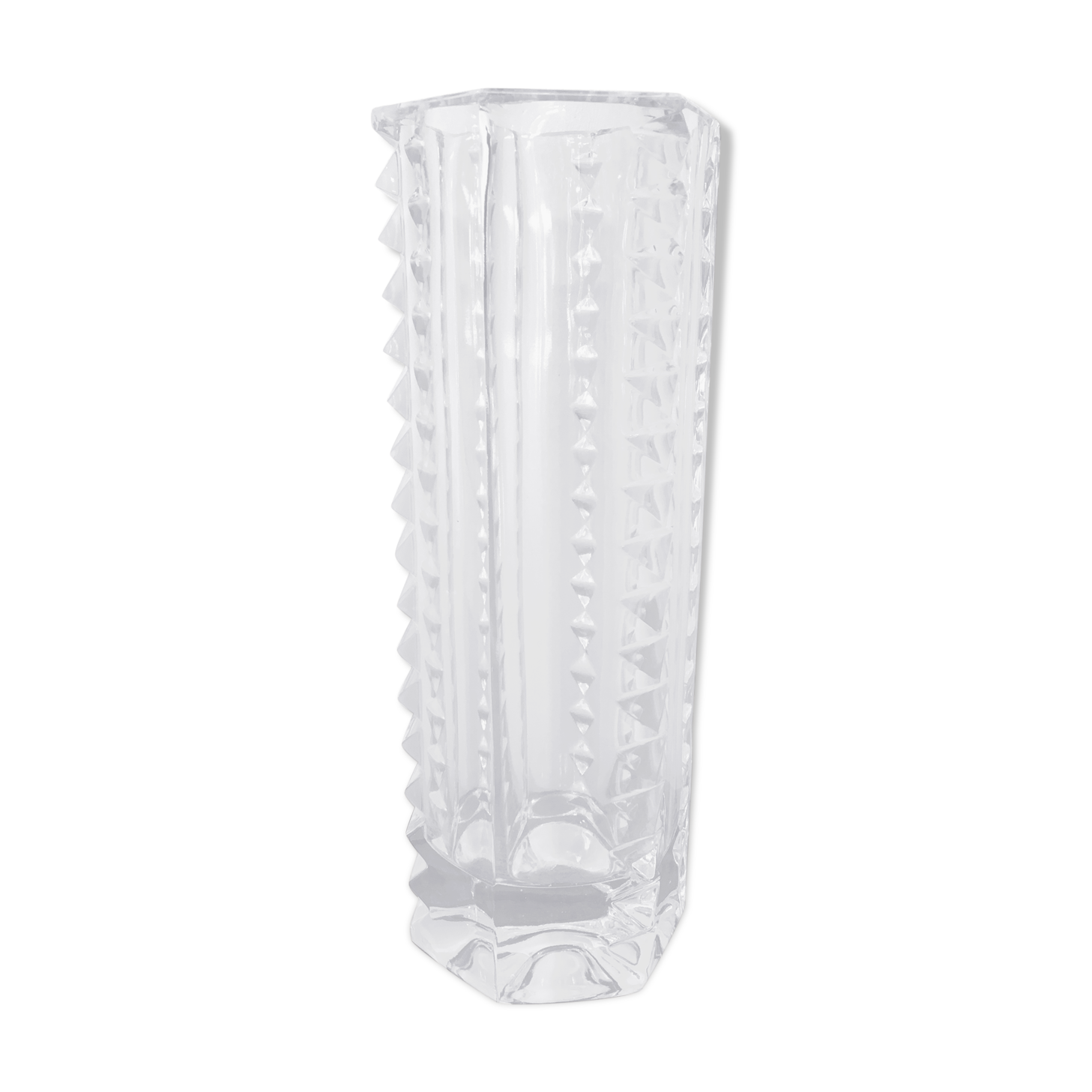 Hexagonal vase bevelled crystal