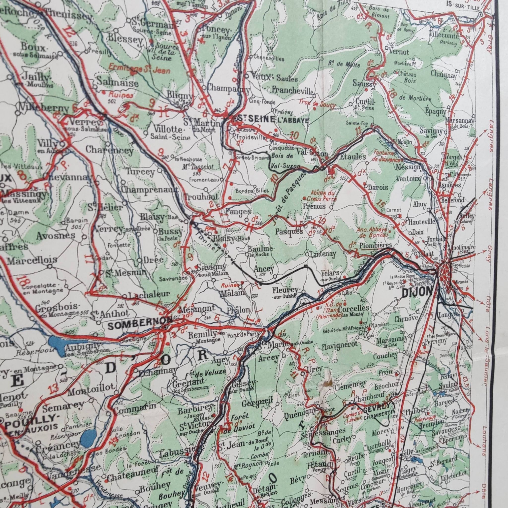 Carte ancienne Bourgogne édition Taride 1920