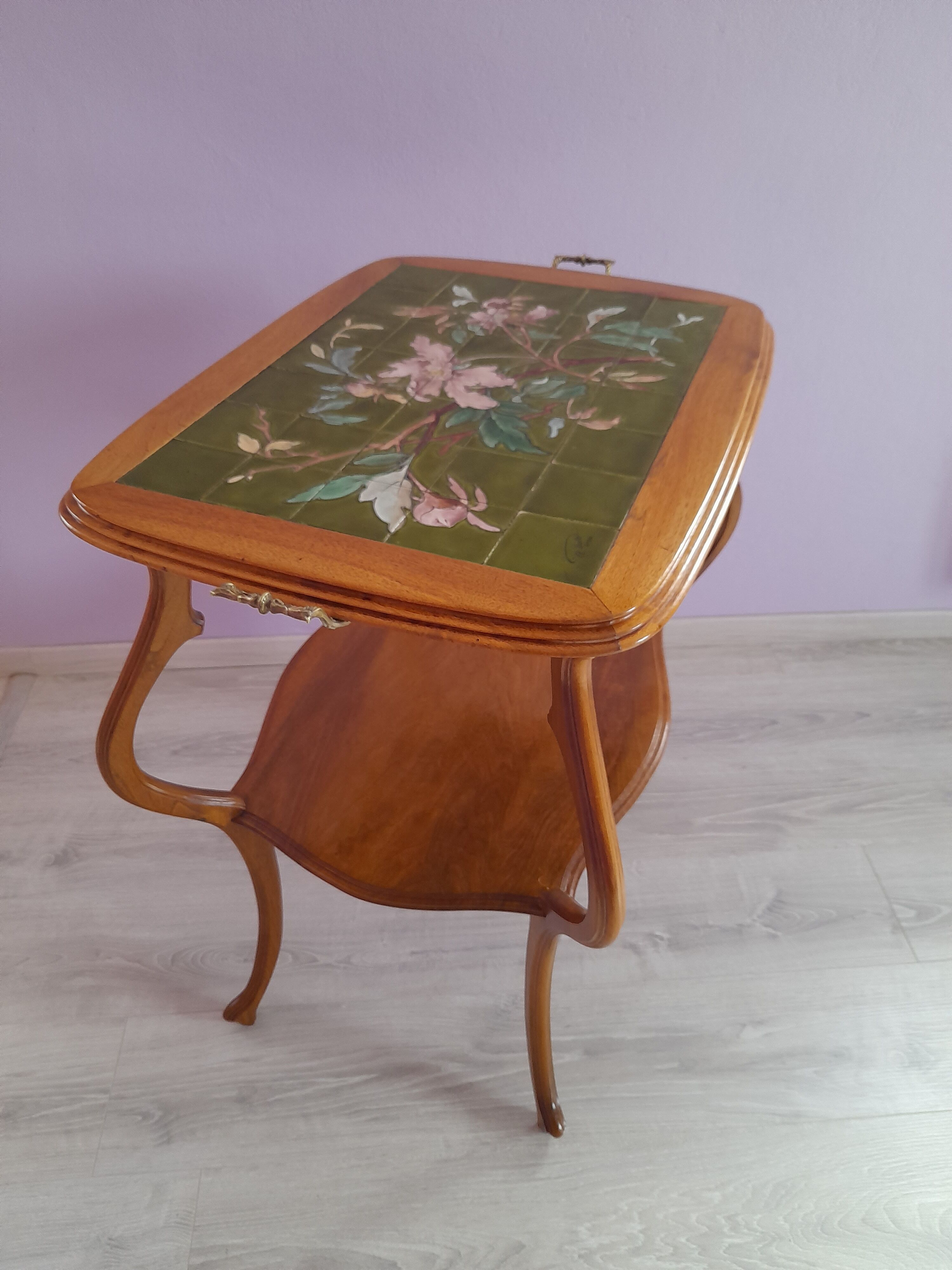 Art Nouveau period table signed by Bastet