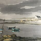 Aquarelle marine signed trannod wood frame