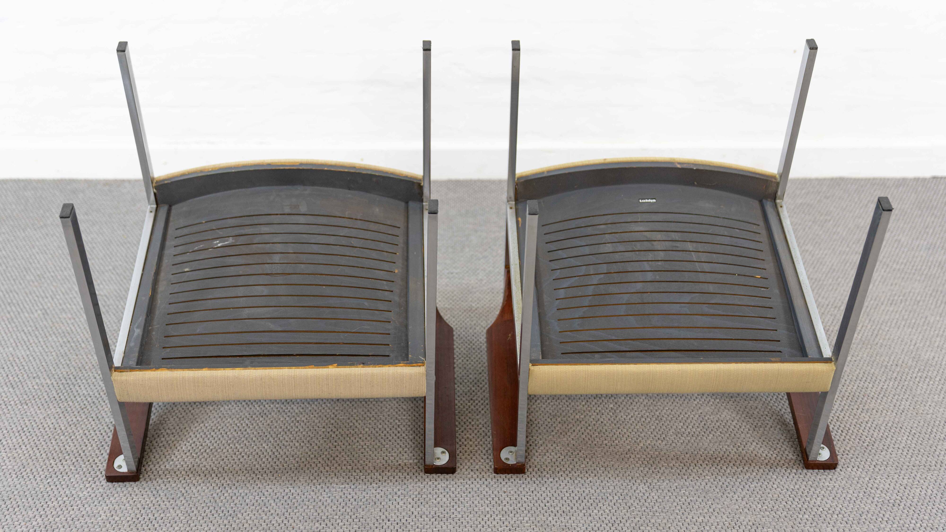 Pair club chairs, model 206 by lübke, 60s