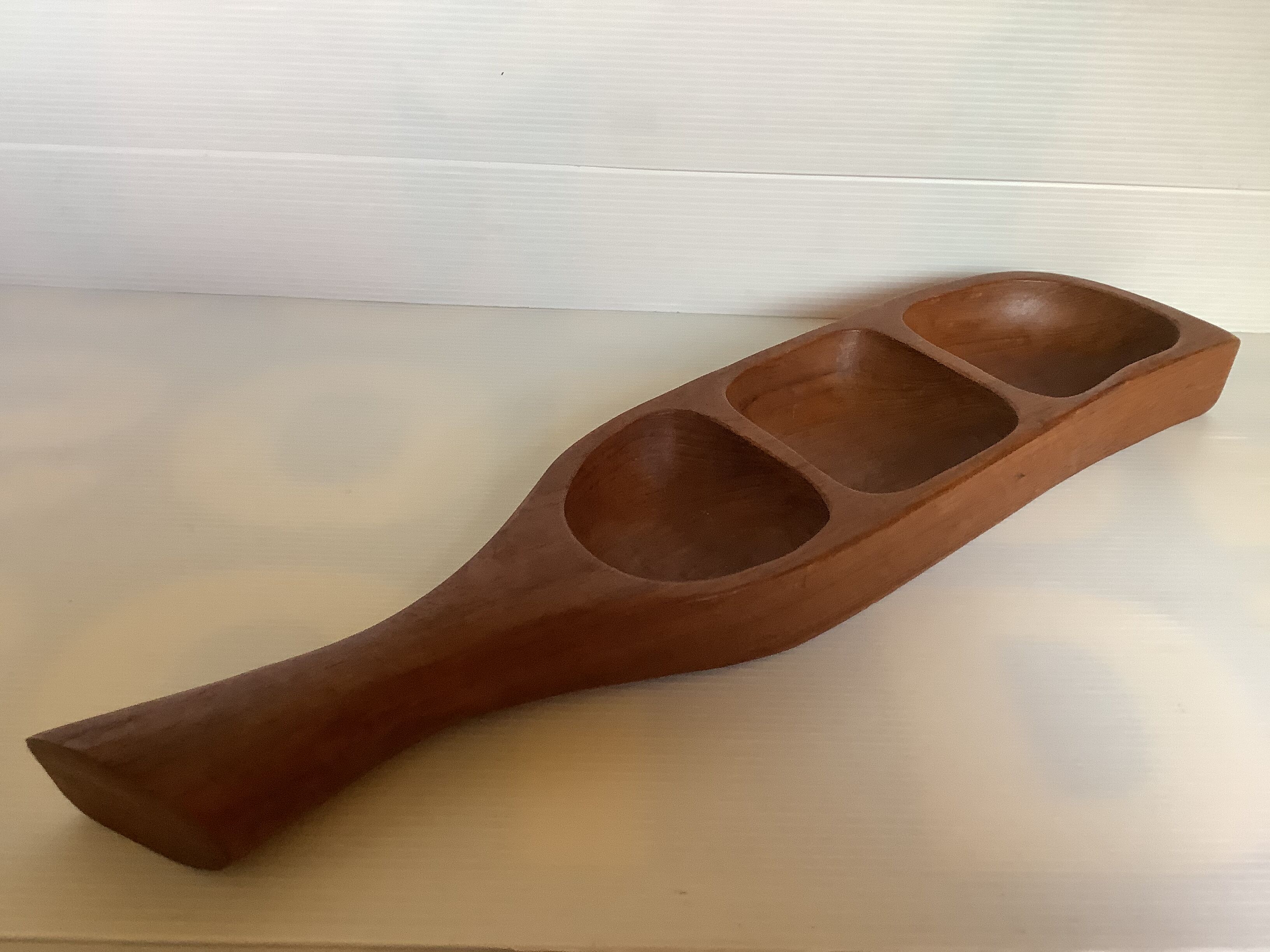 Empty pocket exotic wood teak three compartments