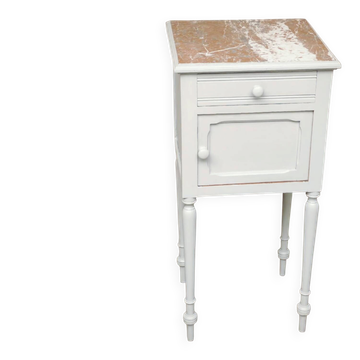 Table de chevet ancienne avec marbre