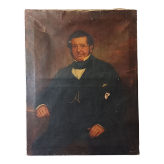 Oil on canvas Portrait of a man English School XIXth