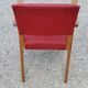 Armchair of the 50s in blond oak and red fabrics compass feet