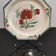 Ancienne assiette octogonale faïence fine polychrome Aumale début XIXe Empire